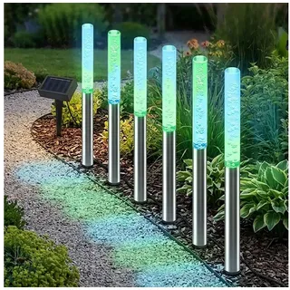 Spetebo Solarleuchte transparent 6er Set LED bunt