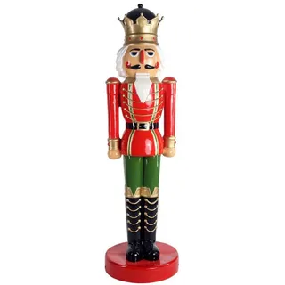 Casa Padrino Luxus Deko Skulptur Nussknacker König Rot / Mehrfarbig / Gold H. 200 cm - Lebensgroße Weihnachts Deko Figur - XXL Deko Skulptur - XXL Deko Figur - XXL Weihnachts Skulptur