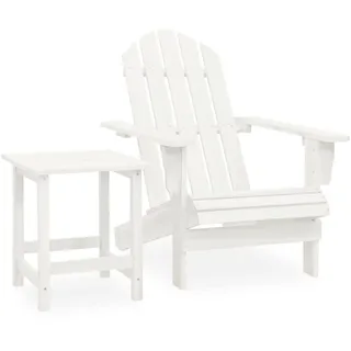 vidaXL Adirondack-Gartenstuhl mit Tisch 69,5 x 86,5 x 89,5 cm weiß