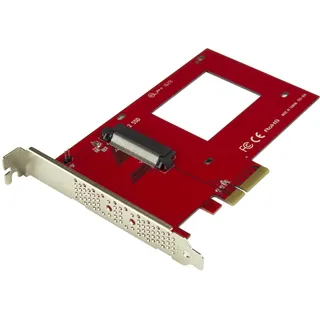 Startech StarTech.com U.2 auf PCIe Adapter für 2,5" U.2 NVMe SSD - SFF 8639 4x PCI Express 3.0 Karte Schnittstellenadapter 6,4 cm 2.5" Ultra M.2 Card x4 Rot