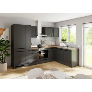 BASIC by Balculina Winkelküche L-Form 310 x 175 cm schwarz