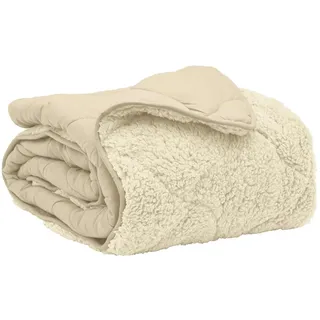 vidaXL Winterbettdecke Creme 200 x 200 cm Mikrofaser und Teddy-Fleece