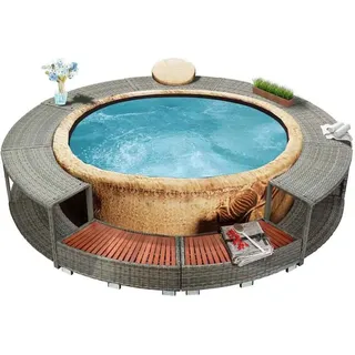 vidaXL Whirlpool-Umrandung Ø 283 cm grau