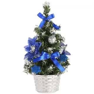 Molinter Mini Weihnachtsbaum Künstlicher Weihnachten Baum Christbaum Tannenbaum mit ständer Weihnachtsdeko Weihnachten Deko Geschenk (Blau)