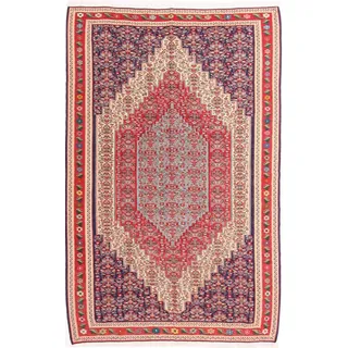Nain Trading Orientteppich Kelim Fars 156x241 Handgewebter Orientteppich / Perserteppich, rechteckig, Höhe: 5 mm lila|rot