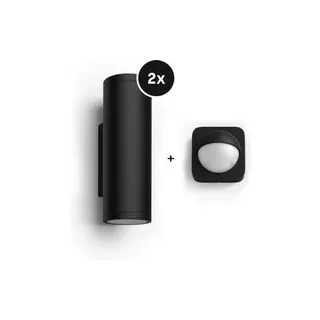 Philips Hue Wandleuchte Appear 2er-Pack + Outdoor Sensor