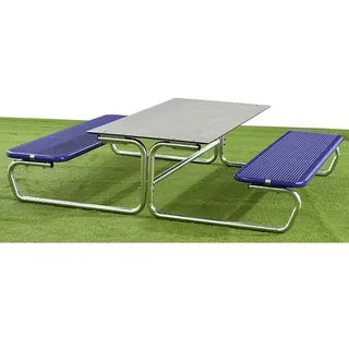 Outdoor Tisch-Sitz-Kombination, Sitzhöhe: 33 / 30,6 cm, RAL 6033 petrol