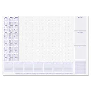 Sigel Schreibtischunterlage Lilac 2026/2027/2028 weiß/lila Papier 59,5 x 41,0 cm 30 Blatt