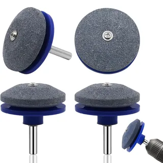 Rasenmäher Messerschärfer, Rasenmäher Schärfer, Universelle Prämie Messerschärfer für Jede Elektrische Handbohrmaschine und Gartengeräte, Stumpfe Klingen von Rasenmähern (Blau 4Pcs)