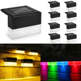 YOFIG Solarlampen für Außen Garten, Wasserdichte Solarleuchten Garten Deko, Gartendeko 8 Stück Led Solar Gartenleuchten für Balkon Deko und Terrasse, Solarleuchte mit 2 Modi-Warmweiß/Farbwechselnde