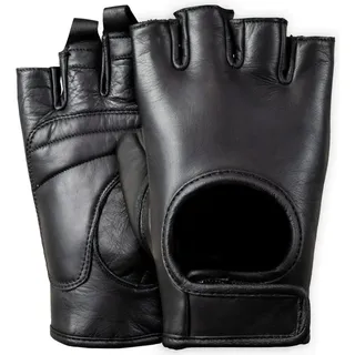 MDM Lederhandschuhe Herren Lederhandschuhe Fingerlos Motorrad Chopper Sommer Fingerloses Design für maximale Bewegungsfreiheit und Griffgefühl M