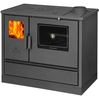 hosseven 4020 Anthrazit, Leistung: 7,9 kW, Küchenofen, Küchenherd, Holzherd, Holzbackofen,Schwedenofen,Backfach