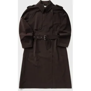 Oversized Wool Blend Trench Coat - brown - M