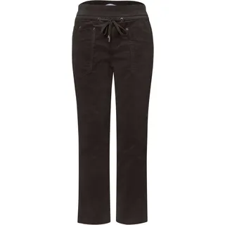 STREET ONE Cordhose Slim Leg Loose Fit Dunkelbraun 42 28
