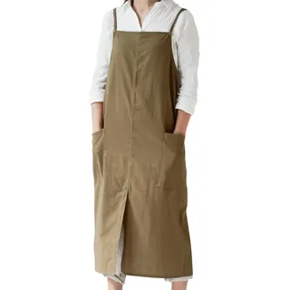 Schürze Im Japanischen Stil – Verstellbar, Wasserdicht, Baumwolle Und Leinen, Mit Großen Taschen, Ideal Für Floristen, Cafés, Kunsthandwerk Und Backen. Lässige Schlichte Schürze.