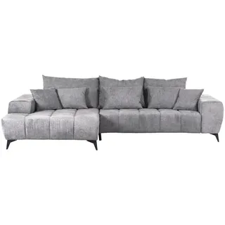 Carryhome Ecksofa, Hellgrau, Metall, 3-Sitzer, Füllung: Schaumstoff, Ottomane links, L-Form, 300x205 cm, Made in EU, seitenverkehrt erhältlich, Rücken echt, elektrischer Sitzvorzug, Wohnzimmer, Sofas & Couches, Wohnlandschaften, Ecksofas