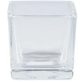 Trade Shop - Würfelvase 10x10x10 Cm Kristallglas Kerzen Konfetti Blumenständer Pflanzenständer -