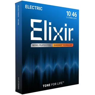 ELIXIR Elixir® Saiten 12-Saiter E-Gitarrensaiten mit NANOWEB®Beschichtung, Light (.010-.046)