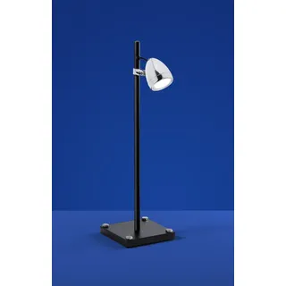 LED Tischleuchte Industrial Strahler Schwarz Chrom Glas Schalter warmweiß 165lm