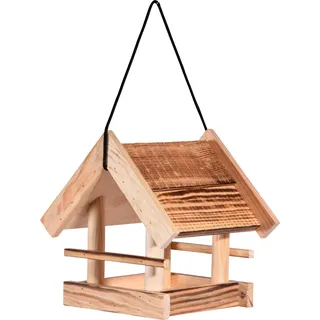 Dobar dobar® Vogelfutterhaus Candela 22 x 20 x 22 cm, Braun, Holz)