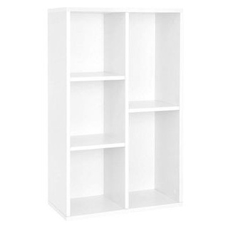 Vasagle Bücherregal LBC25WT, weiß, aus Holz, 50 x 80 x 24cm, 5 Fächer