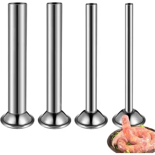 Wurstfüller Edelstahl Rohre, 4 Größen Wurstfüllrohre Füllrohr Wurst Wurstfülltrichter mit 5.4cm Dia Basis für Hausgemachte Würste Und Fleischfüllungen, 19,1 cm lang