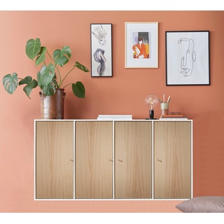 Hammel Furniture Sideboard Mistral Kubus, mit vier Türen, Wandmontage/stehend, Breite: 136 cm weiß