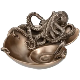 Figuren Shop GmbH Dekoschale Muschel-Schale mit Krake - Veronese - Dekoschale Tierfigur Dekoration