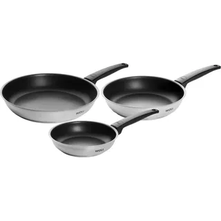 WOLL Pfannen-Set Concept, Edelstahl (Set, 3-tlg), Antihaftversiegelung silberfarben