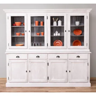 Massivholzmoebel-Becker Buffet Geschirrschrank,  Buffetschrank aus Massivholz, 2-teilig
