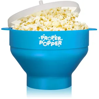 The Original Proper Popper Mikrowelle Popcorn Popper, Silikon Popcorn Maker, Faltbare Schüssel BPA-frei & spülmaschinenfest – (türkis)