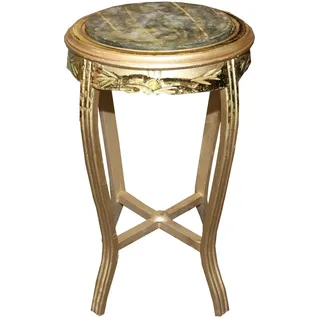 Casa Padrino Barock Beistelltisch Rund Gold /Grün Antik Look - 68 x 40cm