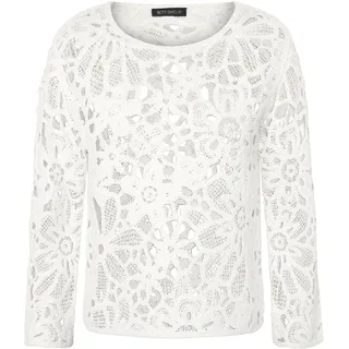 Betty Barclay Lochstrick-Pullover mit U-Boot-Ausschnitt Weiß 36