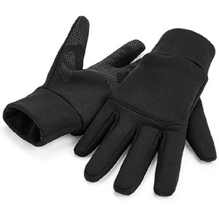 Beechfield® Multisporthandschuhe Herren Softshell Sport Handschuhe / Sporthandschuhe / Laufhandschuhe Atmungsaktiv - Winddicht - - Gr. S/M - L/XL schwarz S/M