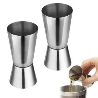 2 Stück Cocktail Messbecher,Jigger Spirituosen Messbecher Cocktail,Jigger,Dual Spirit Measure Cup Jigger 2cl & 4cl mit Präzise Skala für Bars Zuhau