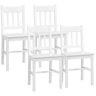 Homcom Esszimmerstühle,, Weiß, Holz, 41x85.5x46.5 cm, Esszimmer, Stühle, Esszimmerstühle, Vierfußstühle