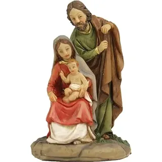 FADEDA Hlg. Familie, Krippenblock/Höhe:6 cm/handbemalt/detailgetreue Krippen Figuren - Weihnachten Tisch Dekoration Krippe Zubehör