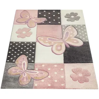 Paco Home Kinderteppich 120 x 170 cm Rosa/Mehrfarbig