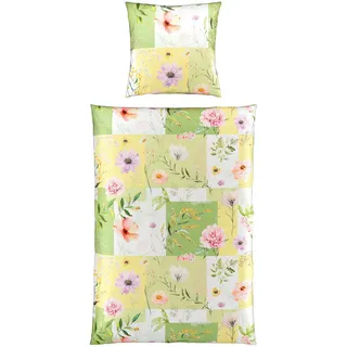 Esposa Bettwäsche, Grün, Textil, Blume, 135x200 cm, pflegeleicht, hautfreundlich, Schlaftextilien, Bettwäsche, Bettwäsche, Satin-Bettwäsche