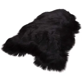 Cakla Lammfell Echt 100-110 cm - Schaffell Echt Groß - Fellteppich Schwarz - Weich und Flauschig - Fell für Stühle und Sofa - Natürliche Lammfell Teppich Wohnzimmer - Deko Schafsfell Felle