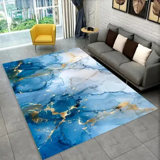 Marmor Felsen Teppich, Flauschiger Flanell Bodenbelag mit Anti-Rutsch Rückseite für Wohnzimmer, Schlafzimmer, Arbeitszimmer & Spielzimmer, Bodenmatte für den Eingangsbereich, 120x180 cm, Color 4