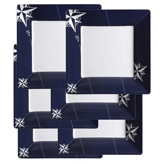 Marine Business Teller Dessertteller, 21x21cm, eckig - Northwind, (6 St) weiß