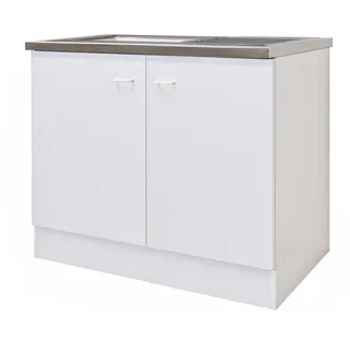 Flex-Well Unterschrank Spülenunterschrank 100 x 0 x 0 cm Weiß