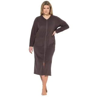 Ulla Popken Bademantel in dunkles taupe | Gr.: 74