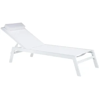 Beliani Gartenliege Sonnenliege 155 x 66 x 103 cm Weiß