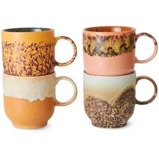 HKliving - 70's Kaffeetasse, 250 ml, cape (4er-Set)