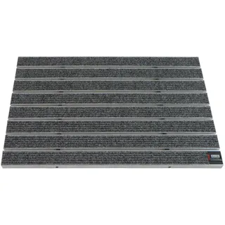 Emco Eingangsmatte Diplomat Large Rips Hellgrau 22mm Fußmatte für Innenbereich und Überdachter Außenbereich, Größe: 100x50cm