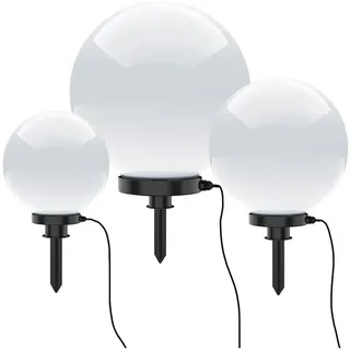 Selltec Kugelleuchte Kunststoff Ø 30, 40, 50 cm 3er Set weiß