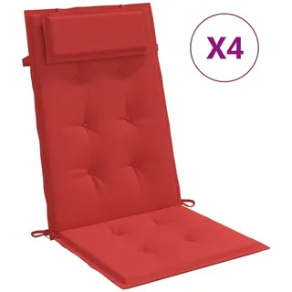 vidaXL Hochlehner Auflage 4 St. 100 x 50 x 5 cm rot