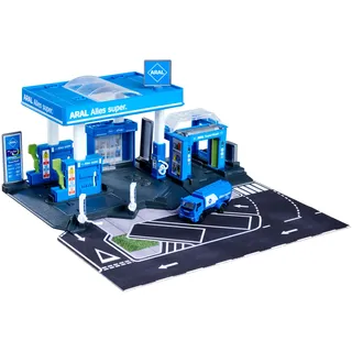 Majorette ARAL Tankstelle mit Fahrzeug – Realistischer Spielspaß für kleine Autofans!